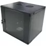 LogiLink 19 tuuman seinäkotelo yksiosainen 9U, Flat-Pack, musta