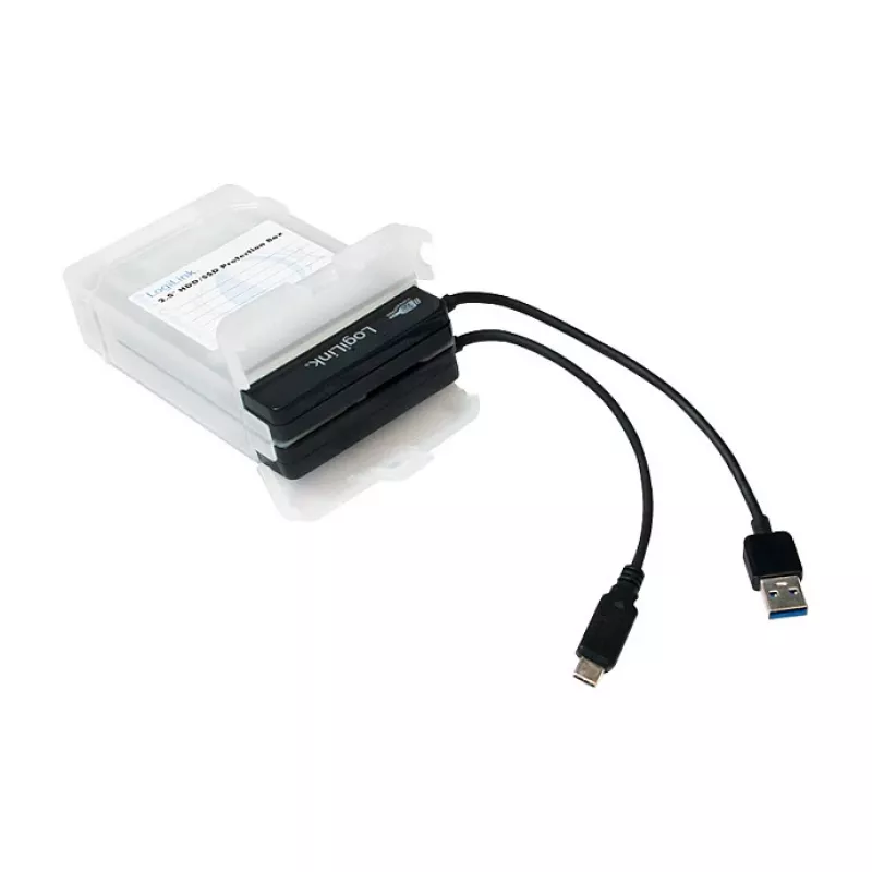 LogiLink 2.5 inch HDD-suojakotelo 2 HDD/SSD:lle, valkoinen