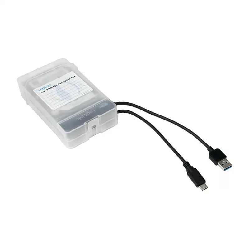 LogiLink 2.5 inch HDD-suojakotelo 2 HDD/SSD:lle, valkoinen