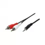 LogiLink 3,5 mm:n plugi - 2x RCA audiokaapeli 1,5 m musta