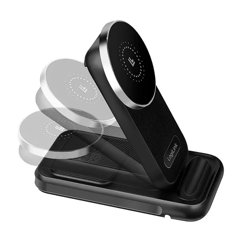 Logilink 4-in-1 langaton pöytälaturi, 15W Qi-latausasema (PA0292)
