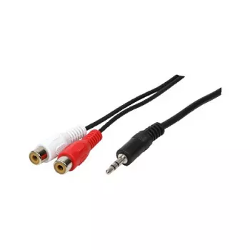 LogiLink audiokaapeli, 3,5 mm:n plugi 2x RCA-naaras, musta, 0,2 m