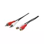 LogiLink CA1037 äänen jatkokaapeli, 2x RCA-pistoke 2x RCA-liittimeen, 5 m, musta