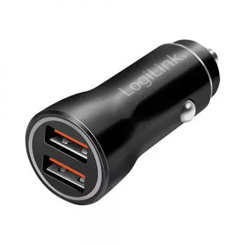 LogiLink PA0285 2-porttinen USB-autolaturi 10,5 W, LED-valaistu, musta