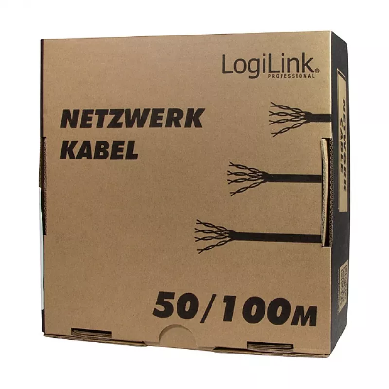 LogiLink Cat.6 asennuskaapeli, U/UTP, 100m, EconLine