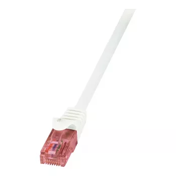 LogiLink Cat.6 U/UTP -verkkokaapeli, kupari, valkoinen, 0,5 m, PrimeLine