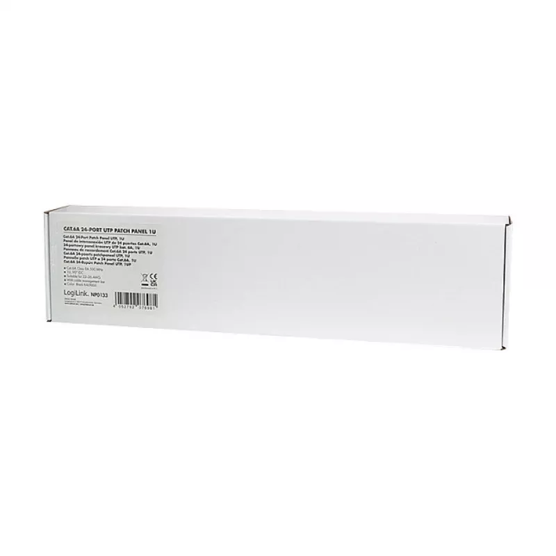 LogiLink Cat.6A patch-paneeli 24-porttia UTP, 1U, 90° IDC