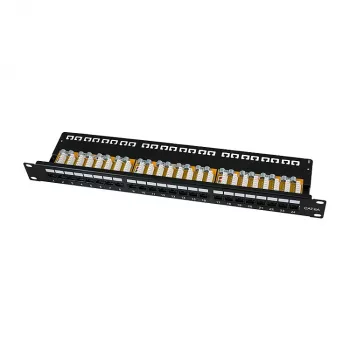 LogiLink Cat.6A patch-paneeli 24-porttia UTP, 1U, 90° IDC
