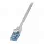 LogiLink Cat.6A U/UTP -verkkokaapeli, RJ45, harmaa, 1,5 m, 10 Gbit/s