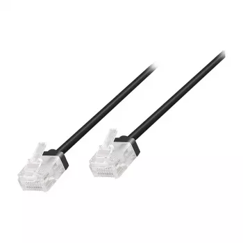 LogiLink Cat.6A U/UTP Slim High-Flex -patchkaapeli, 15 m, musta, halkaisija 2,8 mm, joustava ja pehmeä kaapeli - 1 kpl (CQ3103U)