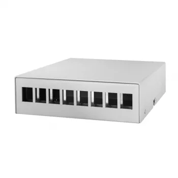 Logilink Consolidation Point Box 8-porttinen, pöytä-/seinä-/DIN-kiskoasennus, harmaa