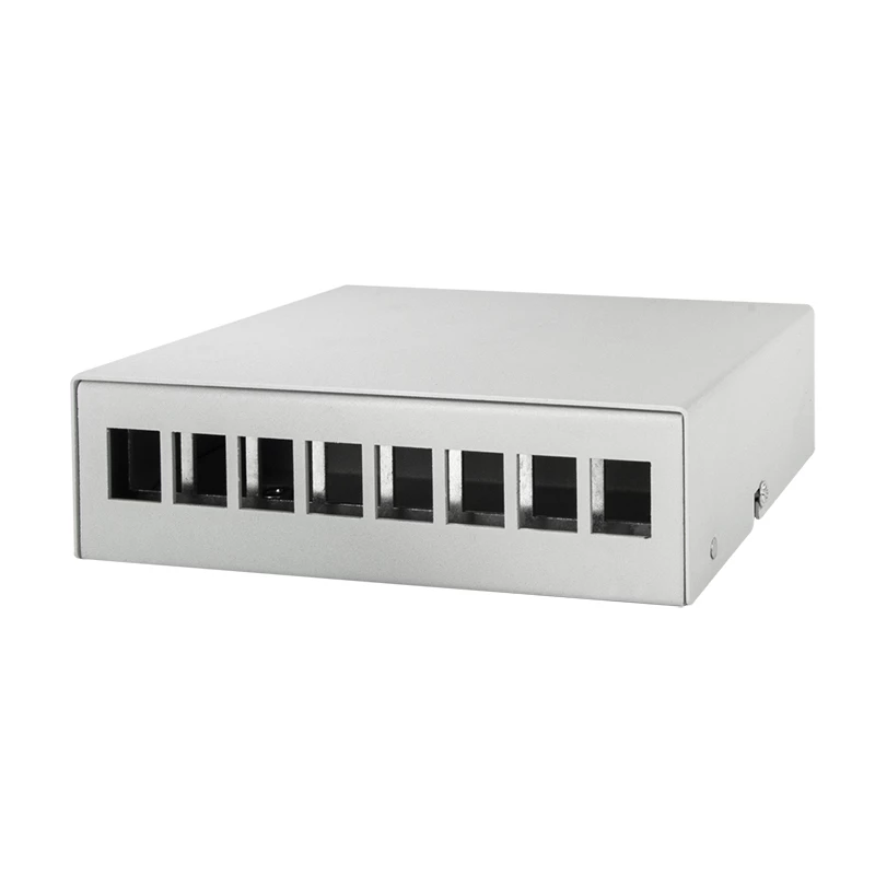 Logilink Consolidation Point Box 8-porttinen, pöytä-/seinä-/DIN-kiskoasennus, harmaa