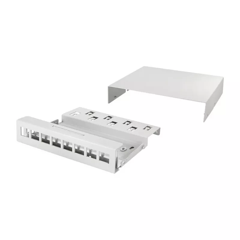 Logilink Consolidation Point Box 8-porttinen, pöytä-/seinä-/DIN-kiskoasennus, harmaa