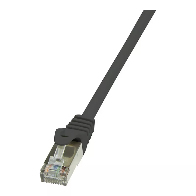 LogiLink CP1033S Cat.5e F/UTP RJ45 -patchkaapeli, 1 m, musta, snap-in-suojus