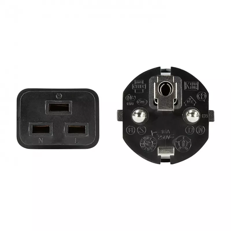 Logilink CP151 virtajohto, CEE 7/7 - IEC C19, musta, 1 m