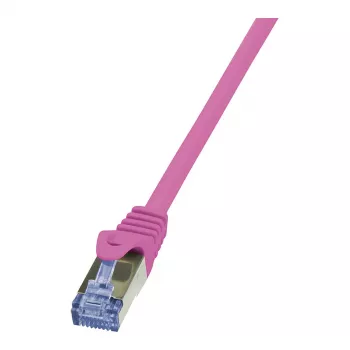 LogiLink CQ3019S CAT 6A S/FTP -verkkokaapeli, RJ45, 0,25 m, pinkki, LSZH, Snagless
