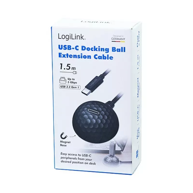 LogiLink CU0099 USB 3.2 Gen1 Type-C uros-naaras jatkokaapeli, 5 Gbit/s, musta, 1,5 m