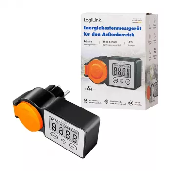 LogiLink Energiankulutusmittari ulkokäyttöön, LCD-näyttö, musta/oranssi