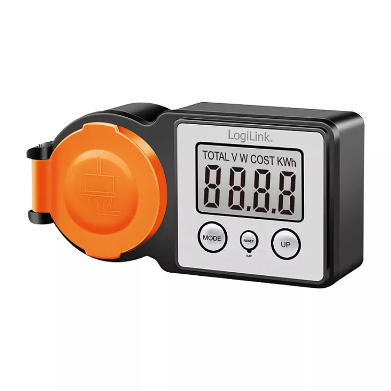 LogiLink Energiankulutusmittari ulkokäyttöön, LCD-näyttö, musta/oranssi