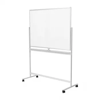 LogiLink EO0064 kannettava kaksipuolinen valkotaulu, magneettinen teräs, alumiinikehys, 120x80 cm, valkoinen/hopea