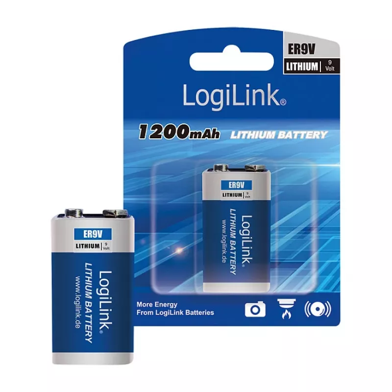 LOGILINK ER9VLIB 9V litiumparisto (1 kpl:n pakkaus, blisteri) – 1200 mAh, ei ladattava, PP3