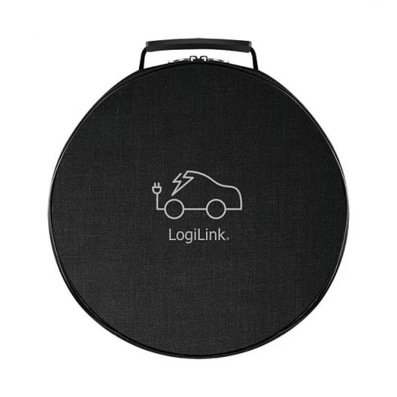 LogiLink EVC0120 Type 2 EV-latauskaapeli 22 kW 3-vaiheinen 32 A 2,5 m musta säilytyslaukulla