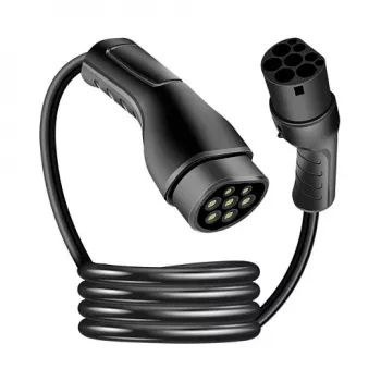 LogiLink EVC0125 Type 2 latauskaapeli sähköautoille - 11 kW, 3-vaiheinen, 20 A, 7,5 m, musta kantolaukulla