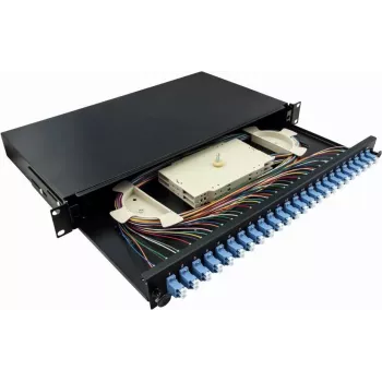 LogiLink F24LC2B 24-porttinen LC Duplex kuitu-patchpaneeli 1U 19 tuuman rack-asennus musta