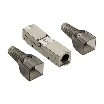 LogiLink kenttäasennettava RJ45-liitin Cat.6A STP 10G, työkaluton IDC, sinkkipainevalu, AWG 22-26, hopea