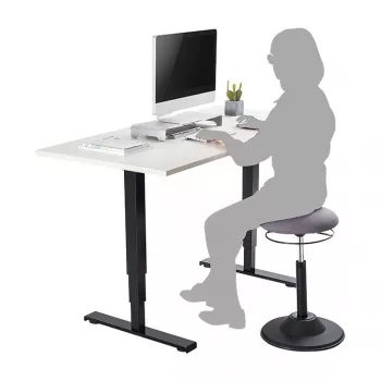 LOGILINK korkeussäädettävä keinutuoli EO0022 - ergonominen jakkara aktiiviseen istumiseen kaasujousella, 360° kierto, musta