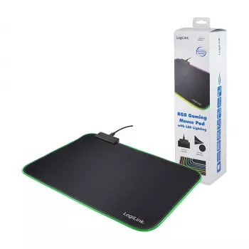 LOGILINK ID0183 pelihiirimatto RGB LED -valaistuksella, 350x260mm, 3mm pehmeä, musta