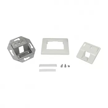 LogiLink Keystone -kehyselevy 45° 1 moduulille, puhtaanvalkoinen