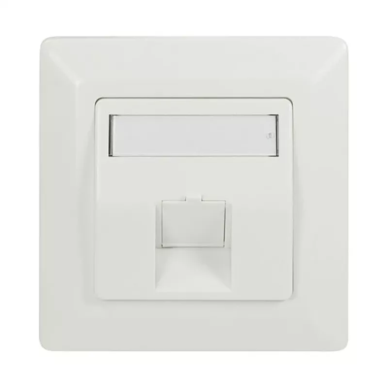 LogiLink Keystone -kehyselevy 45° 1 moduulille, puhtaanvalkoinen
