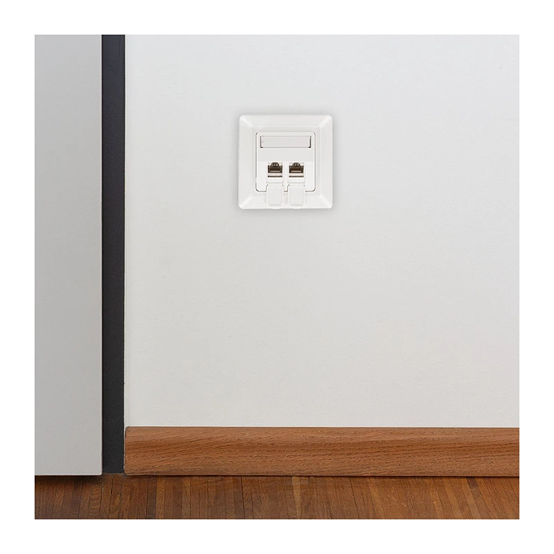 LogiLink Keystone-kansi 2 moduulille, ulkoneva, UP/50, puhtaanvalkoinen