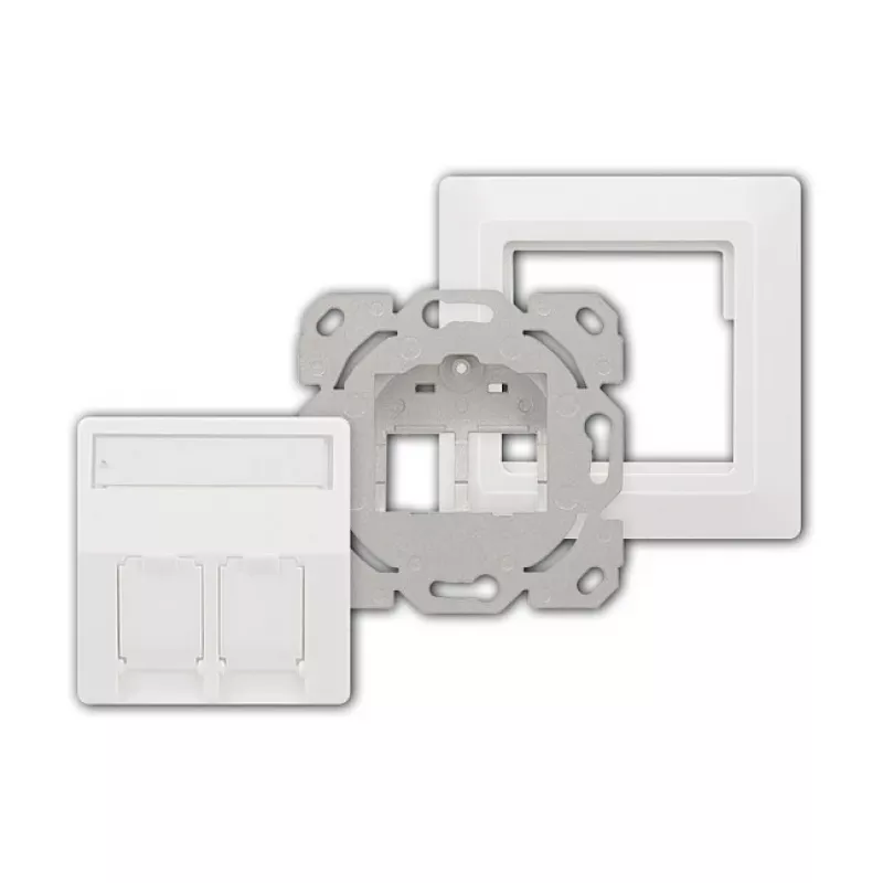 LogiLink Keystone-kansi 2 moduulille, ulkoneva, UP/50, puhtaanvalkoinen