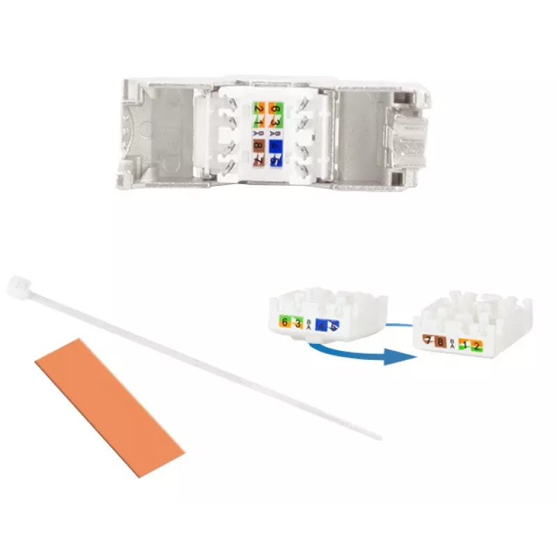 LogiLink Keystone Jack Cat.6A STP pölysuojakannella, 14,4 mm, 22-26 AWG, 24 kpl