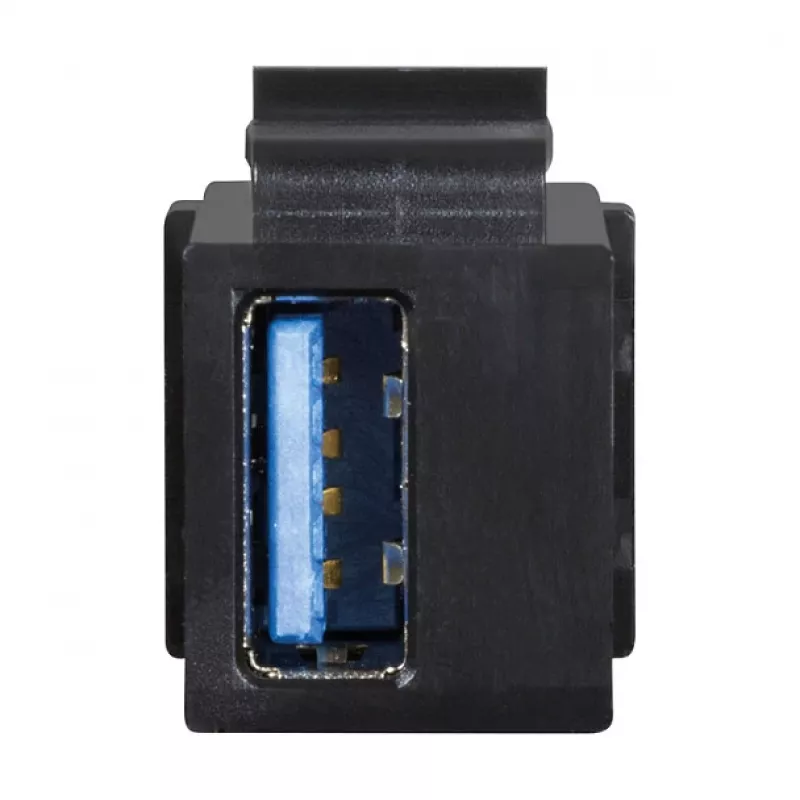 LogiLink Keystone USB 3.0 Type-A -liitin, naaras-naaras, musta