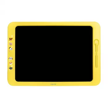 LogiLink LCD-piirustustaulu 19 cm, keltainen – uudelleenkäytettävä monivärinen piirustustaulu, pyyhintä- ja lukitustoiminto