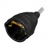 LogiLink LPS104 jatkojohto, CEE 7/7 - CEE 7/3, tekstiilipäällyste, musta/harmaa, 3 m