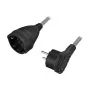 LogiLink LPS104 jatkojohto, CEE 7/7 - CEE 7/3, tekstiilipäällyste, musta/harmaa, 3 m