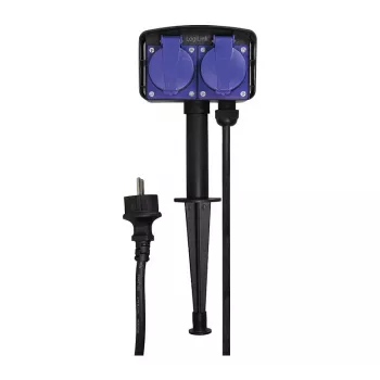 Logilink LPS214 pistorasialista, 2 suojakosketinpistorasiaa, IP44, maapiikki, 2m kaapeli