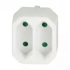 LogiLink LPS218 euro-pistorasia-adapteri 2 pistorasialla, valkoinen