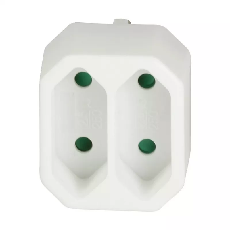 LogiLink LPS218 euro-pistorasia-adapteri 2 pistorasialla, valkoinen