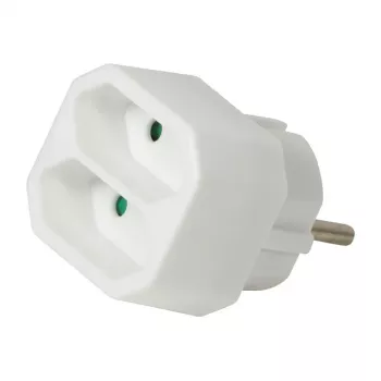 LogiLink LPS218 euro-pistorasia-adapteri 2 pistorasialla, valkoinen