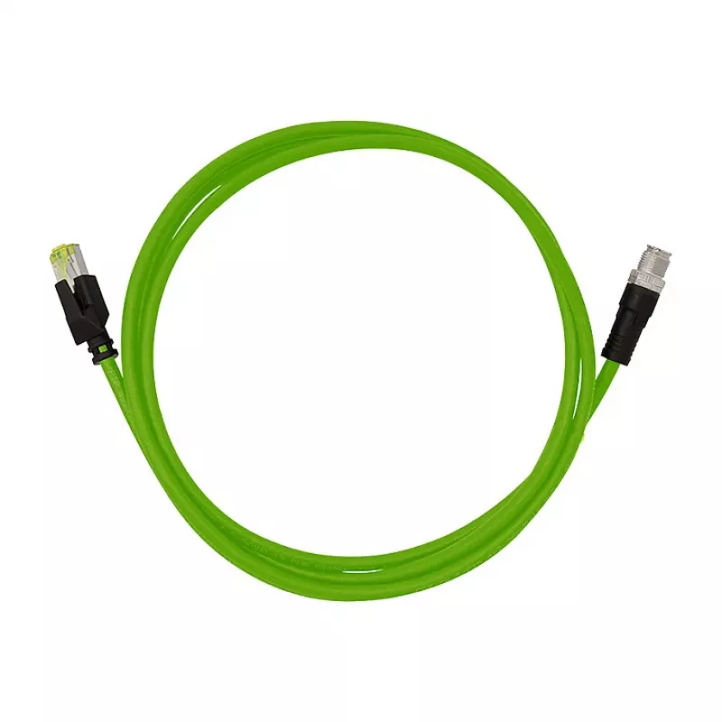 LOGILINK M12 CAT6A teollisuus-patchkaapeli, PUR, M12 X-koodattu - RJ45, 0,5 m