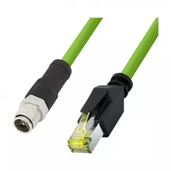 LogiLink M12 CAT6A Industrial -kaapeli, PUR, M12 X-koodattu RJ45, 2,00 m