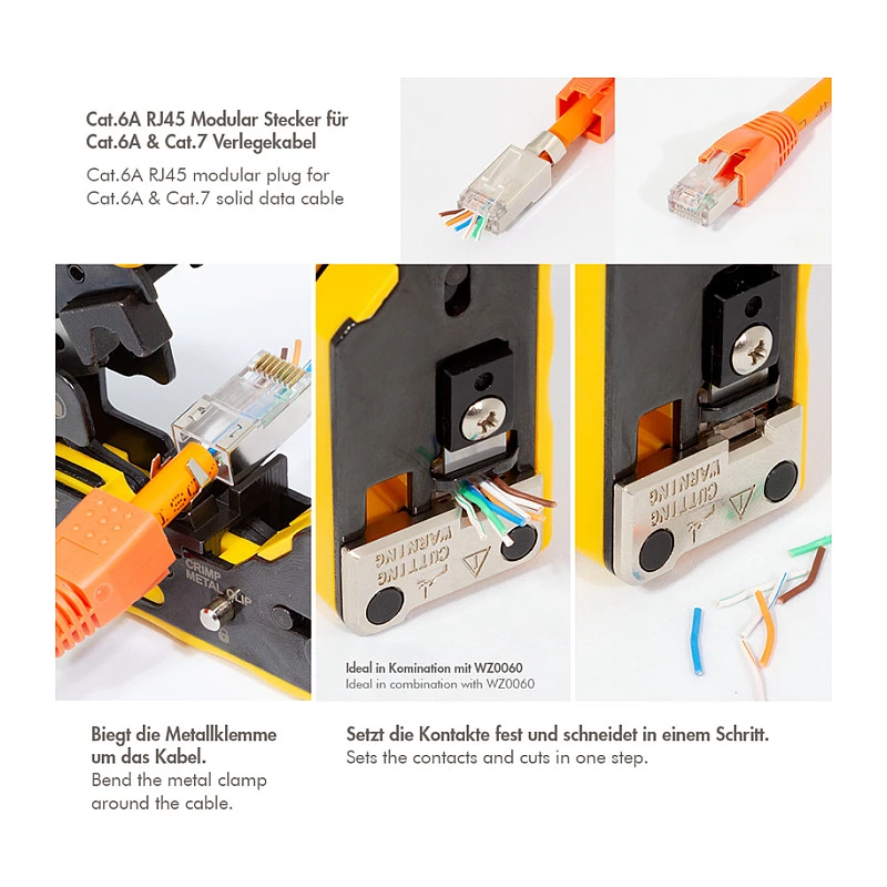 LogiLink modulaarinen liitin RJ45 Cat.6A STP Pass Through, 10 kpl:n pakkaus