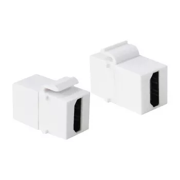 LogiLink NK0014 HDMI Keystone -liitäntämoduuli, naaras-naaras, valkoinen, 4K 60 Hz, HDCP 2.2, 18 Gbit/s, Snap-in
