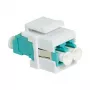 LogiLink NK0031 Keystone LC-Duplex monimuotokuitu OM3/OM4 -kuidunliitin, aqua