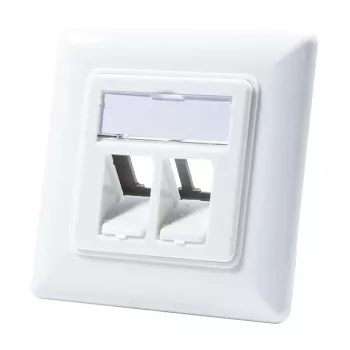 LogiLink NK4020 Keystone seinäliitäntärasia, uppoasennus, 2 moduulia, signaalivalkoinen